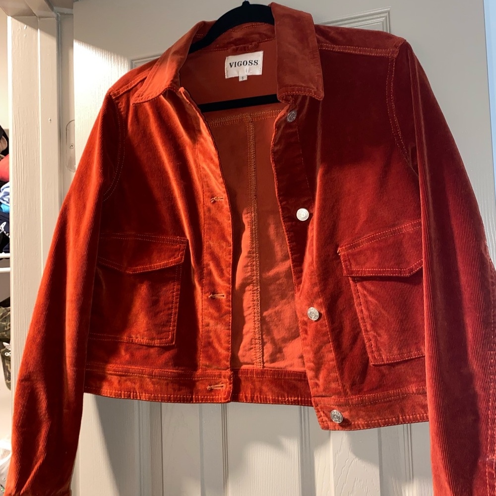 Orange corduroy jacket